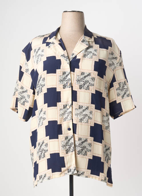 Chemisier manches courtes manches courtes bleu PRUNELLE femme