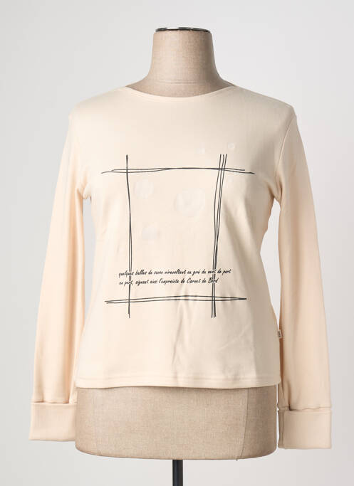 Sweat-shirt beige CARNET DE BORD femme