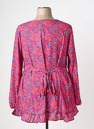 Tunique manches longues imprimé fantaisie rose SHEEGO femme