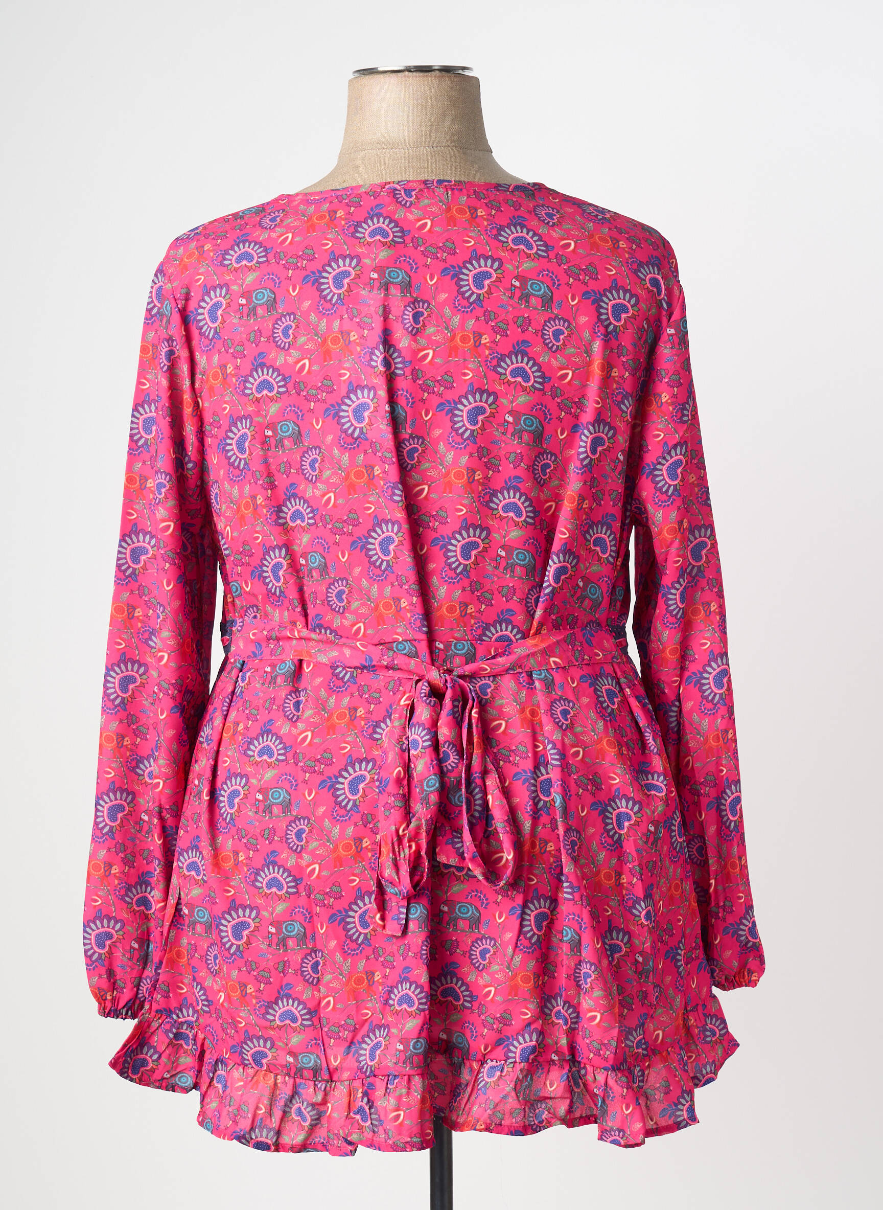 Tunique manches longues imprimé fantaisie rose SHEEGO femme