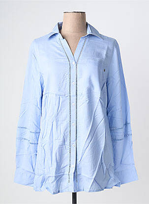 Chemisier coupe fluide manches longues bleu SHEEGO femme