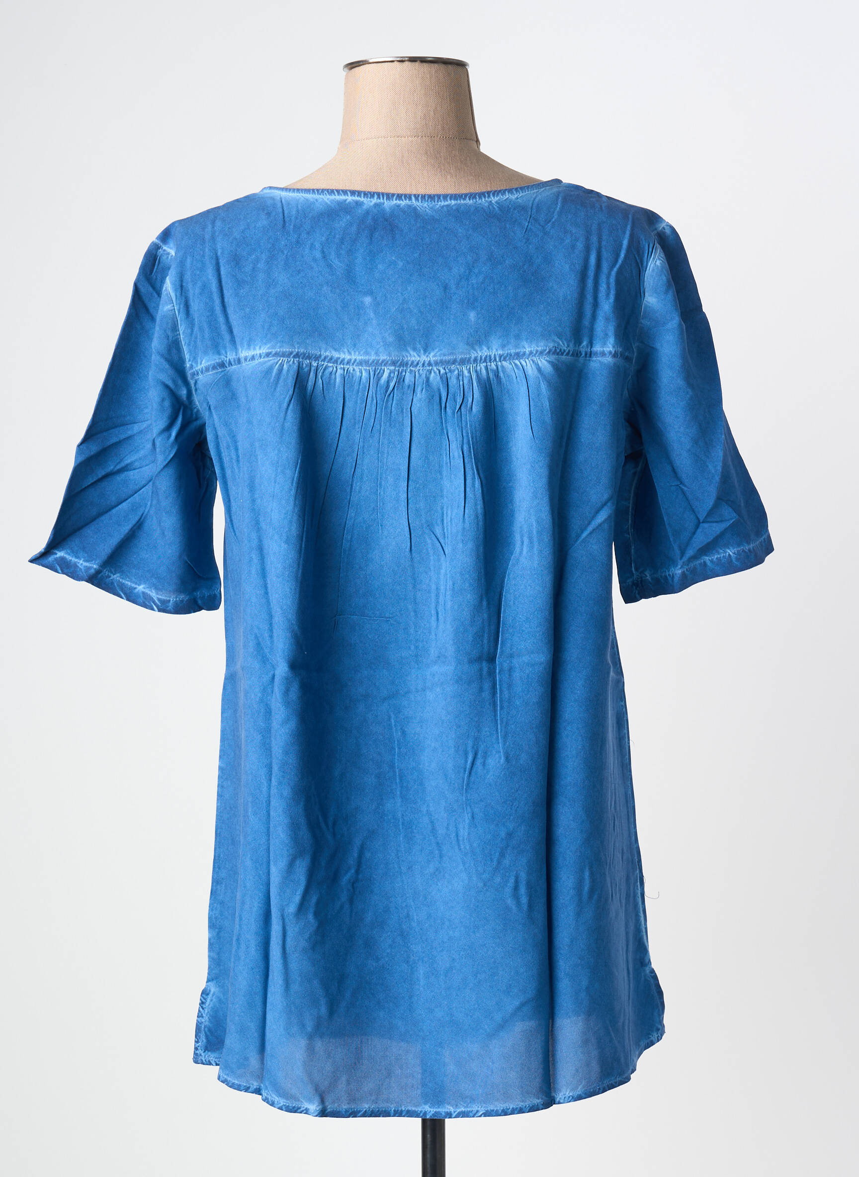 Tunique manches courtes tissage jersey bleu SHEEGO femme