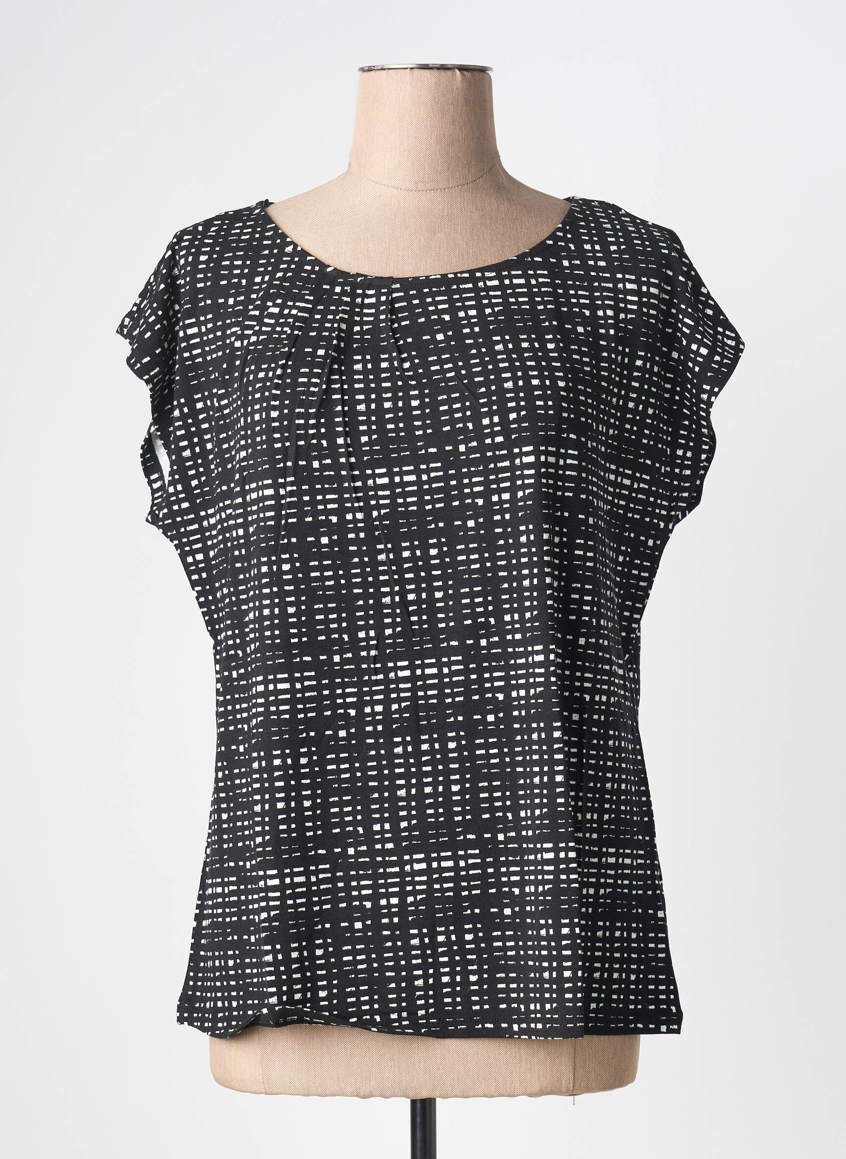Top stretch manches courtes noir SHEEGO femme