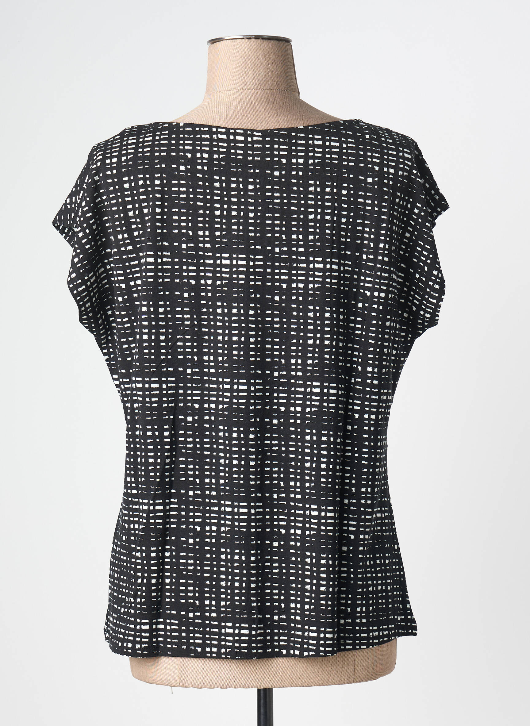 Top stretch manches courtes noir SHEEGO femme