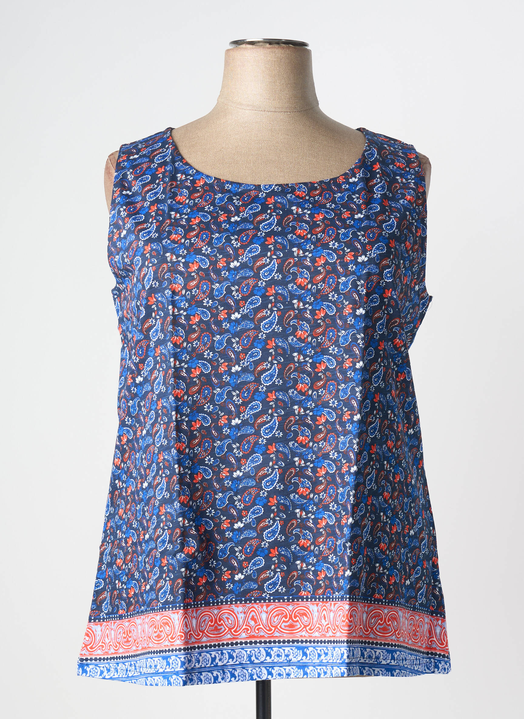 Débardeur coupe droite sans manche bleu SHEEGO femme
