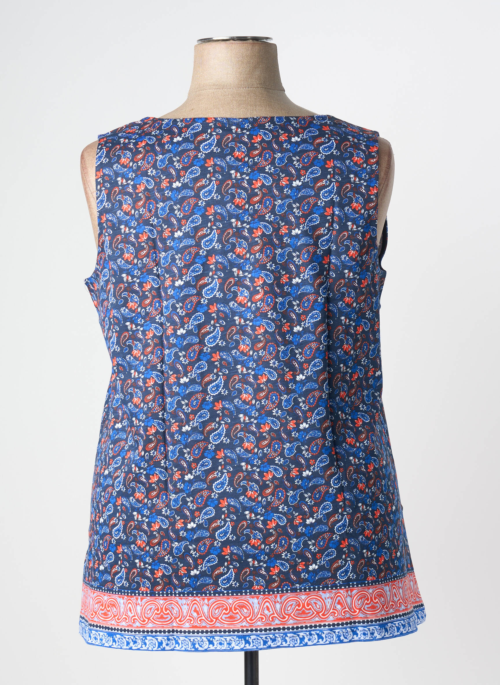 Débardeur coupe droite sans manche bleu SHEEGO femme