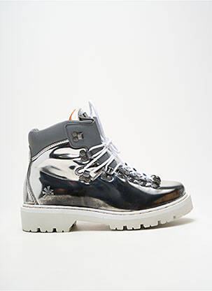 Bottines/boots matière lisse talon de 4 à 6cm argent ART femme