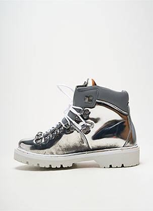 Bottines/boots matière lisse talon de 4 à 6cm argent ART femme