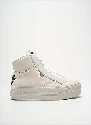 Baskets plateforme talon de 4 à 6cm beige BUFFALO femme