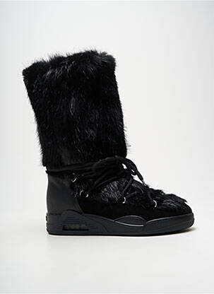 Bottes nubuck talon plat jusqu'à 3cm noir SERAFINI femme