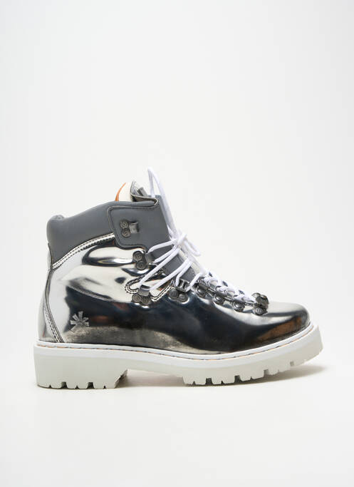 Bottines/boots matière lisse talon de 4 à 6cm argent ART femme