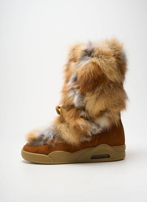 Bottes nubuck talon plat jusqu'à 3cm marron SERAFINI femme