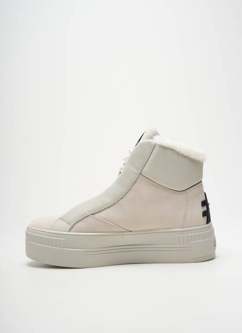 Baskets plateforme talon de 4 à 6cm beige BUFFALO femme