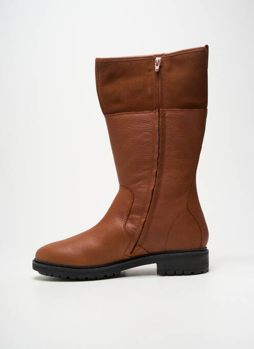 Bottes matière lisse talon plat jusqu'à 3cm marron KICKERS femme