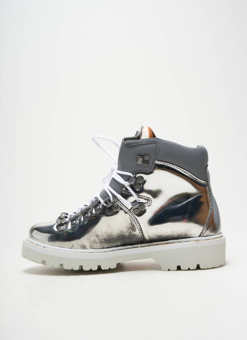 Bottines/boots matière lisse talon de 4 à 6cm argent ART femme