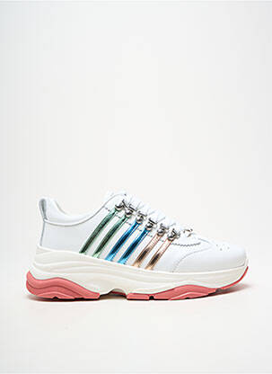 Baskets tissage satiné talon de 4 à 6cm blanc DSQUARED2 femme