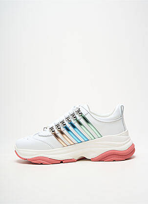 Baskets tissage satiné talon de 4 à 6cm blanc DSQUARED2 femme