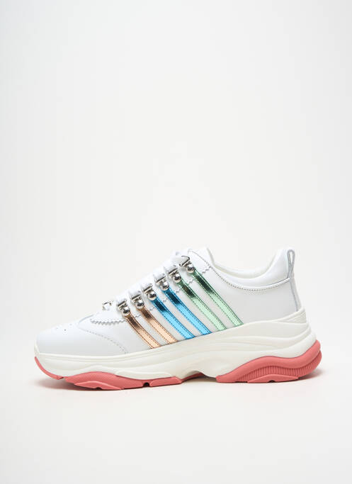 Baskets tissage satiné talon de 4 à 6cm blanc DSQUARED2 femme