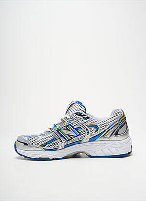 Baskets tissage satiné bout rond argent NEW BALANCE homme