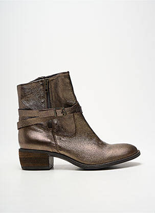 Bottines/boots tissage satiné talon de 4 à 6cm or REQINS femme