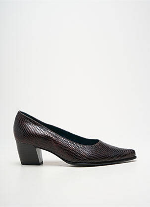 Escarpins tissage satiné talon de 4 à 6cm marron KARSTON femme