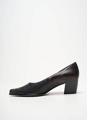 Escarpins tissage satiné talon de 4 à 6cm marron KARSTON femme