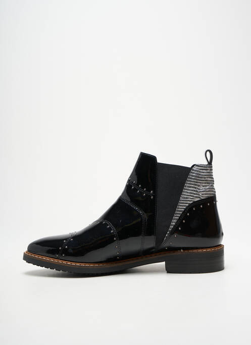 Bottines/boots matière lisse talon plat jusqu'à 3cm noir REGARD femme