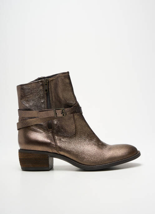 Bottines/boots matière lisse talon de 4 à 6cm or REQINS femme