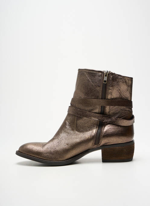 Bottines/boots matière lisse talon de 4 à 6cm or REQINS femme