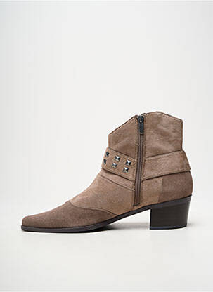 Bottines/boots nubuck talon de 4 à 6cm beige MADISON femme