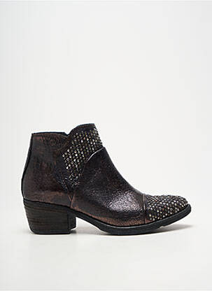 Bottines/boots tissage satiné talon de 4 à 6cm noir KHRIO femme