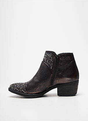 Bottines/boots tissage satiné talon de 4 à 6cm noir KHRIO femme