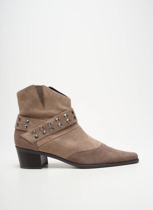 Bottines/boots nubuck talon de 4 à 6cm beige MADISON femme