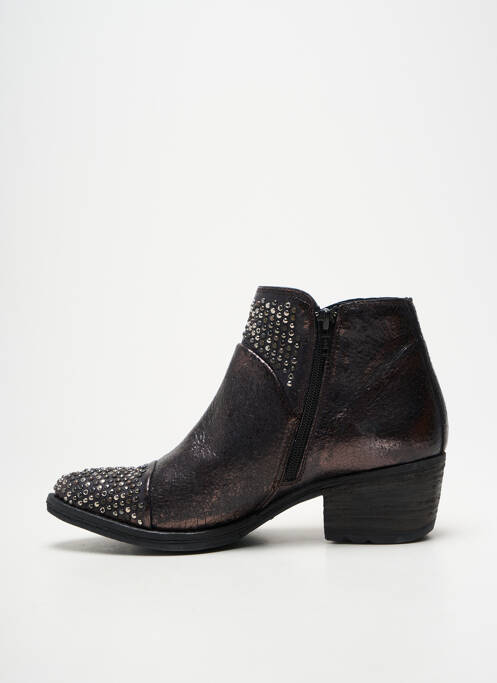 Bottines/boots tissage satiné talon de 4 à 6cm noir KHRIO femme