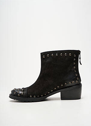 Bottines/boots tissage satiné talon de 4 à 6cm noir LOLA CRUZ femme