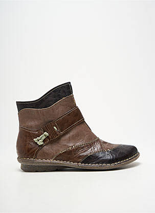 Bottines/boots fermeture zippée talon plat jusqu'à 3cm marron KARSTON femme