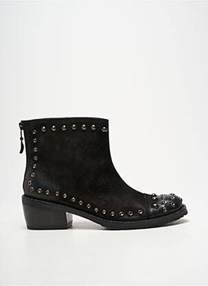 Bottines/boots tissage satiné talon de 4 à 6cm noir LOLA CRUZ femme