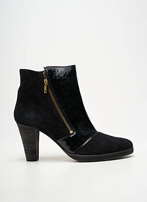 Bottines/boots tissage satiné talon de 7 à 9cm noir MISS FIDJI femme