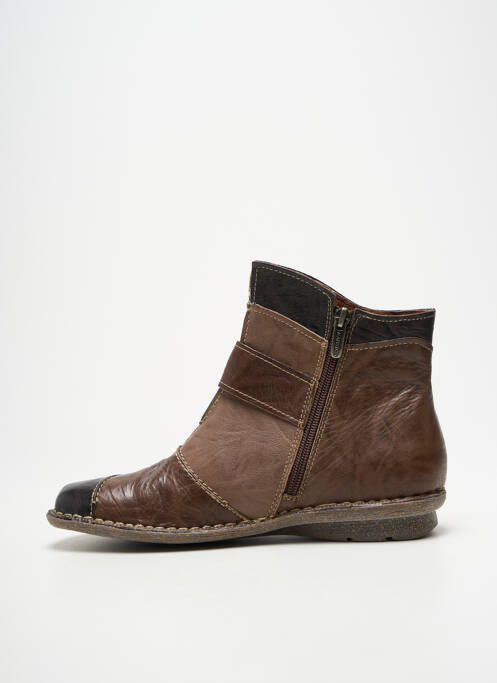 Bottines/boots fermeture zippée talon plat jusqu'à 3cm marron KARSTON femme