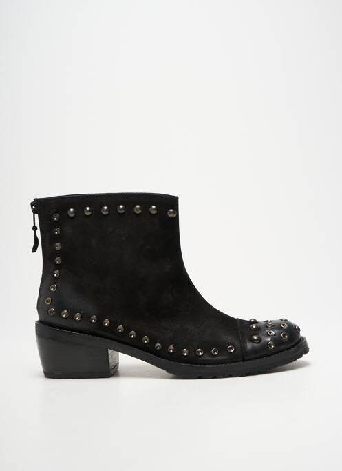 Bottines/boots tissage satiné talon de 4 à 6cm noir LOLA CRUZ femme