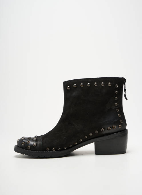 Bottines/boots tissage satiné talon de 4 à 6cm noir LOLA CRUZ femme