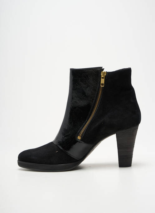 Bottines/boots tissage satiné talon de 7 à 9cm noir MISS FIDJI femme