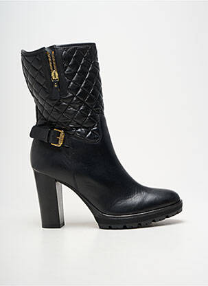 Bottines/boots tissage satiné talon haut de 10cm et plus noir PEPEROSA femme