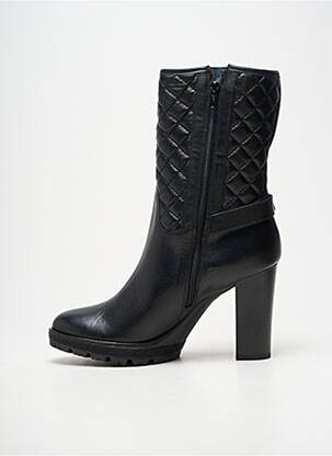 Bottines/boots tissage satiné talon haut de 10cm et plus noir PEPEROSA femme