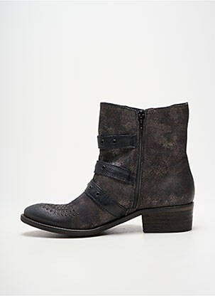 Bottines/boots tissage satiné talon de 4 à 6cm argent REQINS femme