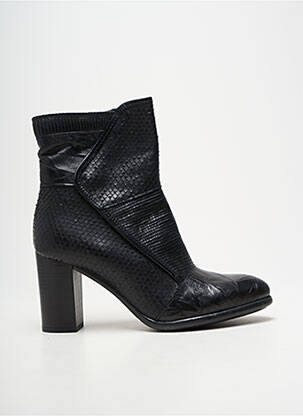Bottines/boots tissage satiné talon de 7 à 9cm noir CAFE NOIR femme