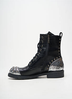 Bottines/boots tissage satiné talon plat jusqu'à 3cm noir JANET SPORT femme
