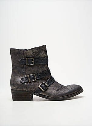 Bottines/boots tissage satiné talon de 4 à 6cm argent REQINS femme