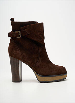 Bottines/boots nubuck talon haut de 10cm et plus marron MANAS femme