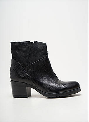 Bottines/boots tissage satiné talon de 4 à 6cm noir CAFE NOIR femme